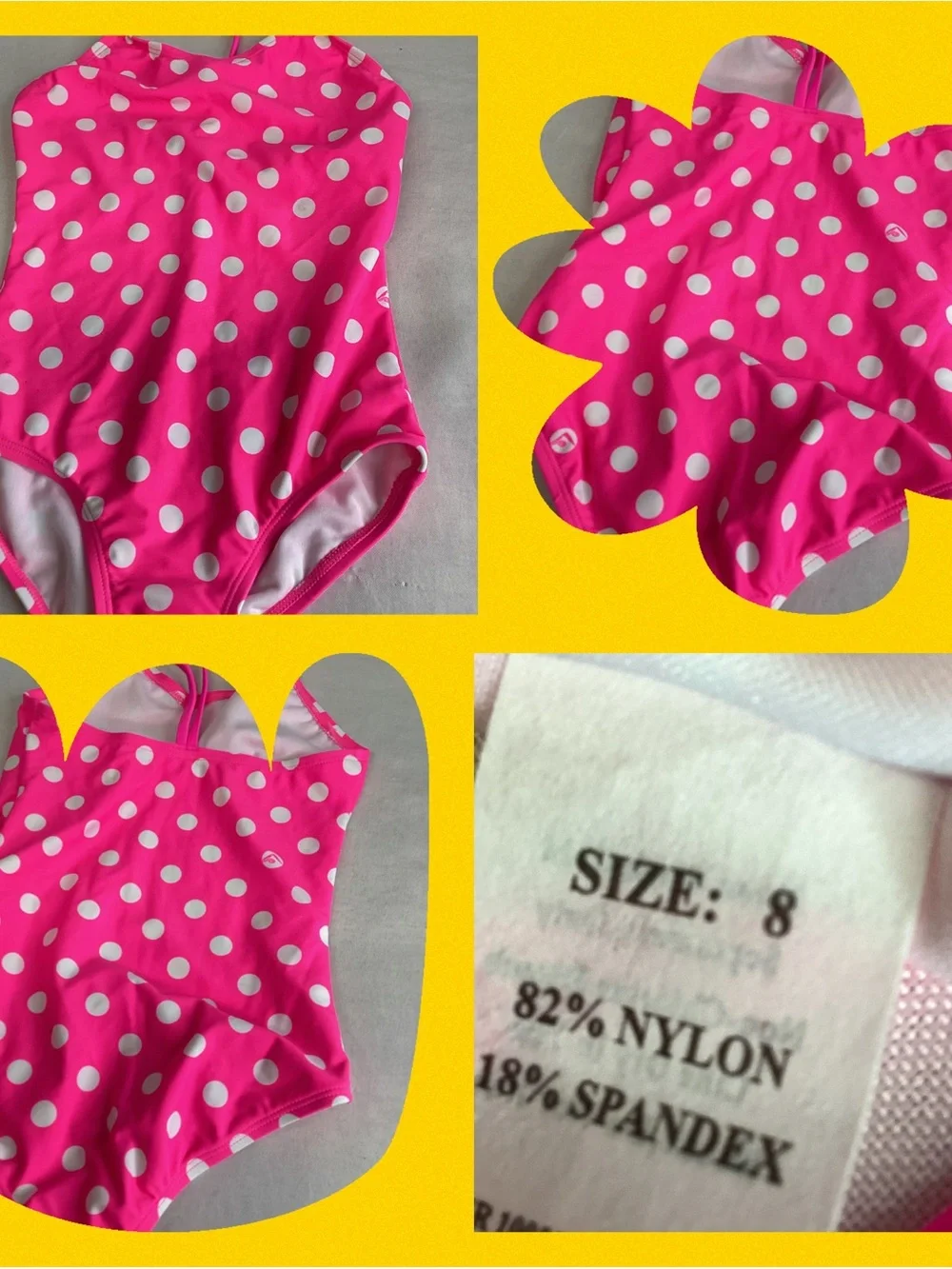 Kids Pink Polka Dot One-Piece Swimsuit.76